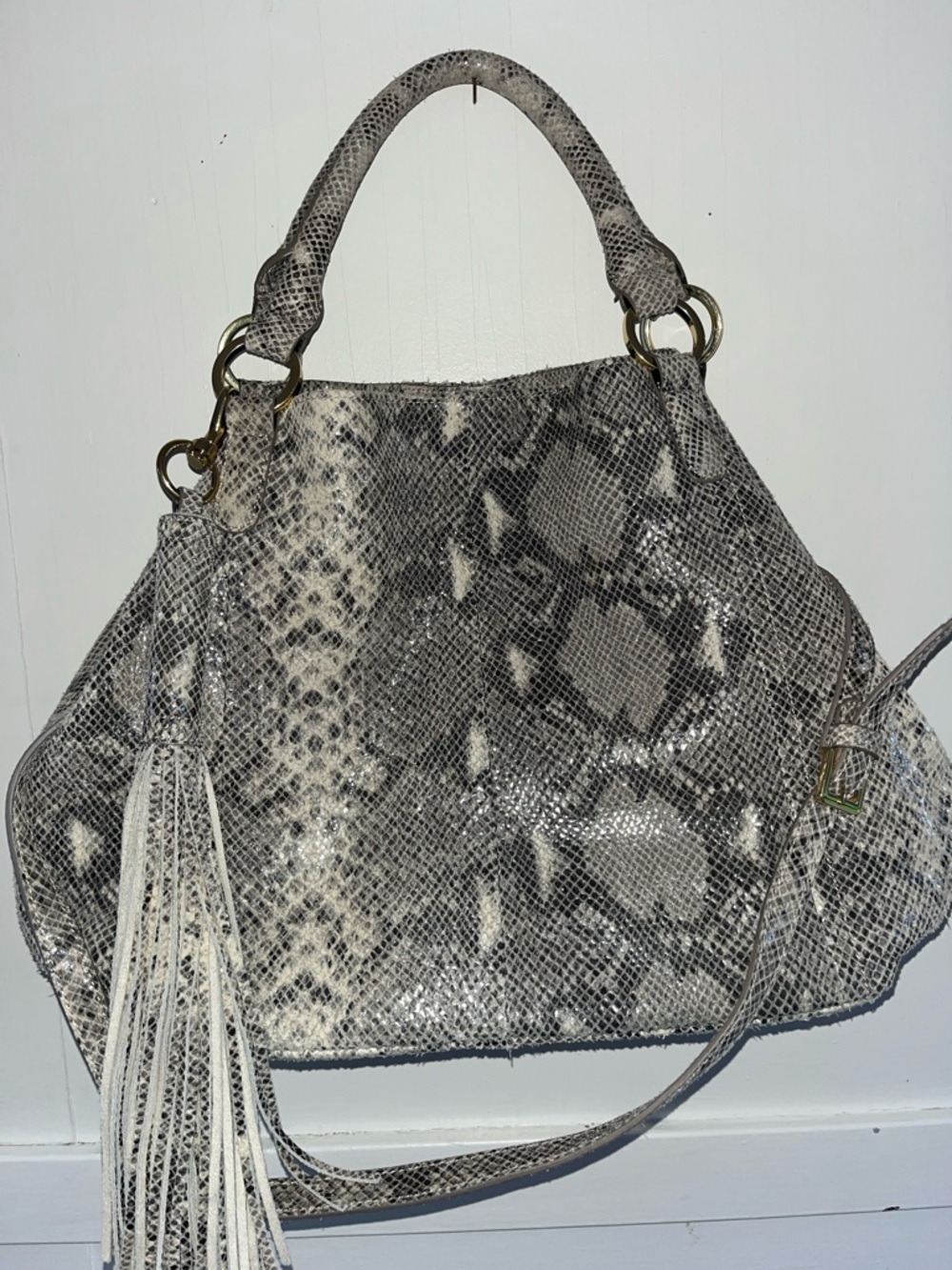 GILI snake skin leather large bag